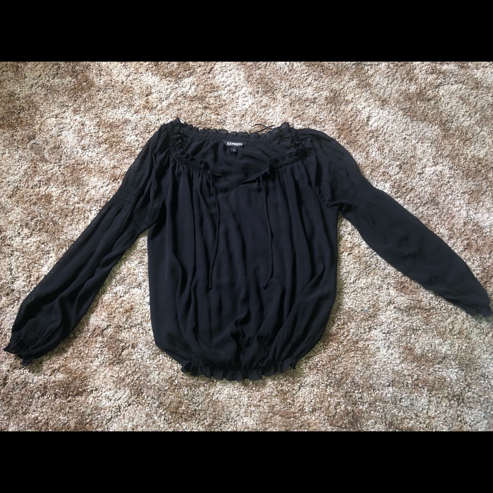Long sleeve see through blouse